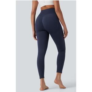 Halara Large 7/8 Navy Seamless Flow High Waisted Butt Lifting Leggings